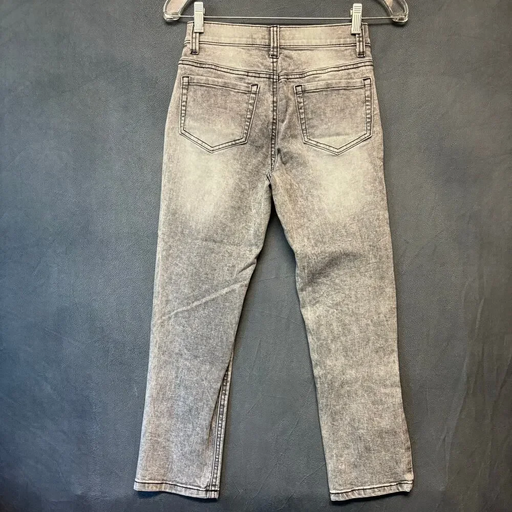 Franki by Francesca’s Girls Gray Star Embellished Jeans Size 14 Y2K Aesthetic